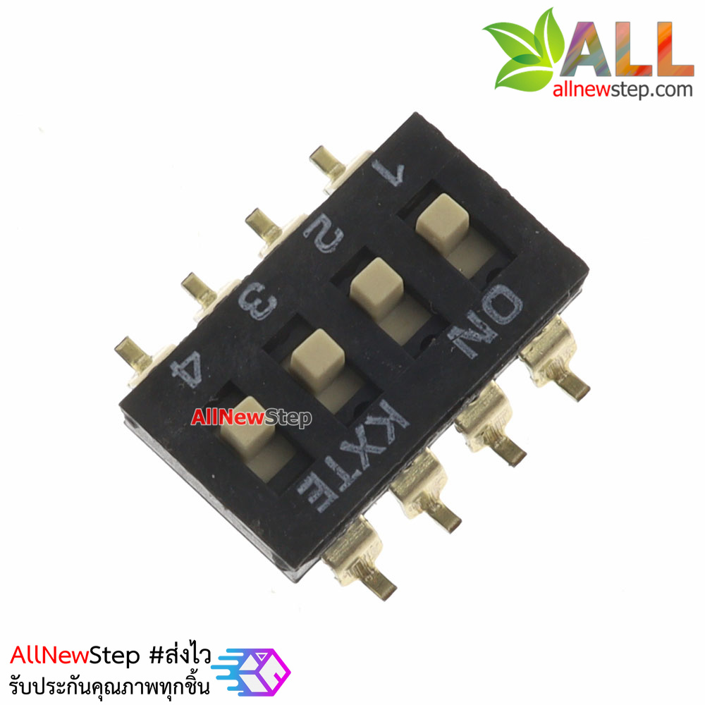 2.54mm dip switch dial switch KM-02 dip 4pin สวิตช์เลื่อนแบบ smd 4 ช่อง
