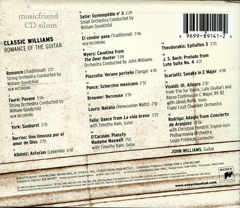 John Williams Classic Williams Romance of the Guitar (2000)