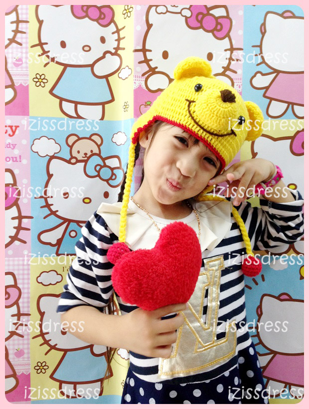 ***พร้อมส่ง***หมวกไหมพรมหมีพู POOH สีเหลืองสดใส มีทั้้งไซส์เด็กและผู้ใหญ่ค่ะ