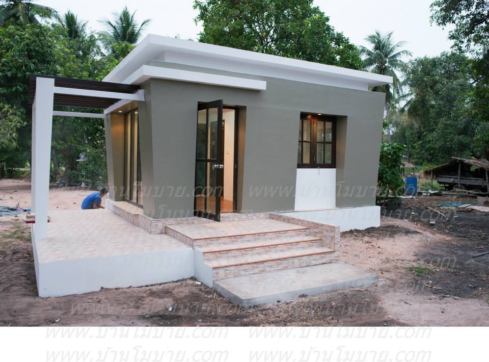 บ้านน็อคดาวน์ สไตล์ โมเดิร์น ขนาด 3.5x5.5 ม. (1 ห้องนอน 1 ห้องน้ำ 1ห้องโถง)