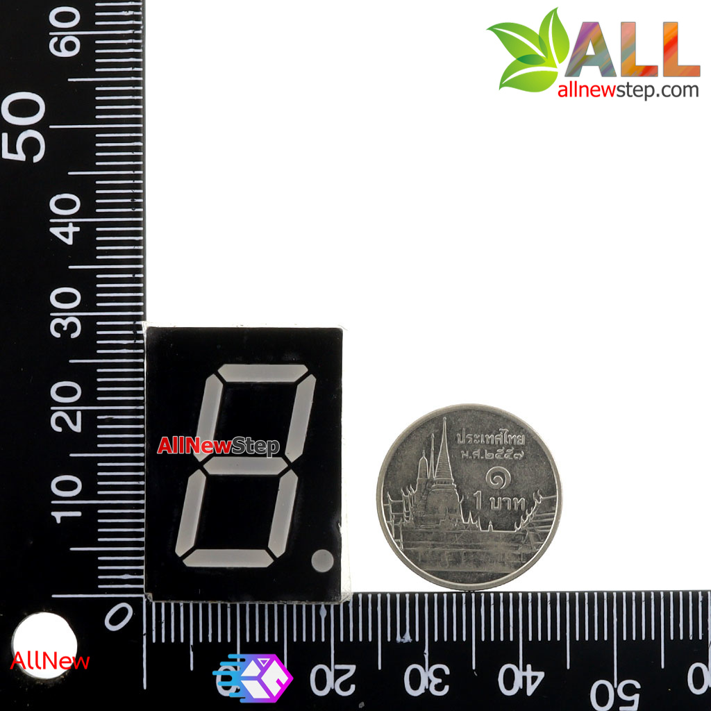7 Segment 0.80 นิ้ว Common Cathode 1digit Red ไฟ 7 segment 0.80 1 หลัก สีแดงแบบไฟลบร่วม 8016A SM4208W8U3
