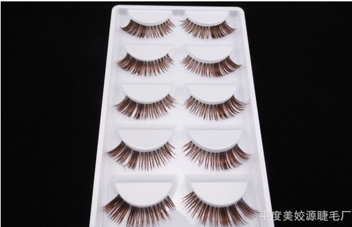 HW-42# ขนตาปลอมสีน้ำตาล(ราคาส่งนี้ ขั้นต่ำ 15 กล่องขึ้นไปเท่านั้น) คละเเบบได้