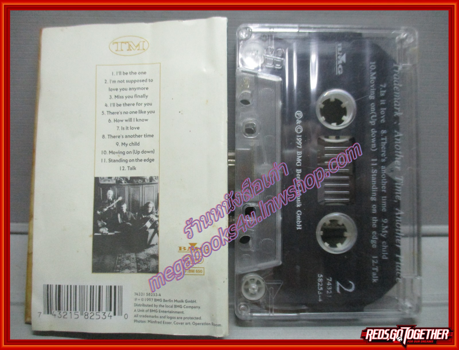 เทปเพลงสากล TRADEMARK อัลบั้ม ANOTHER TIME ANOTHER PLACE ตำหนิ มีเทปใสติดอยู่บริเวณรอยพับของปก