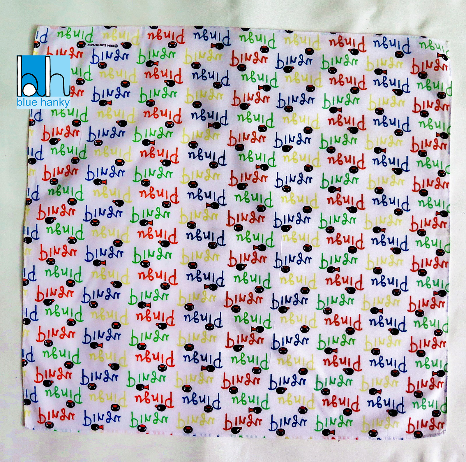 #150 19" Pingu ผ้าเช็ดหน้ามือ2 สภาพดี ผ้าเช็ดหน้าผืนใหญ่