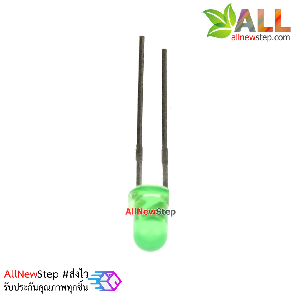 LED ขนาด 3mm สีเขียว จำนวน 5 ดวง