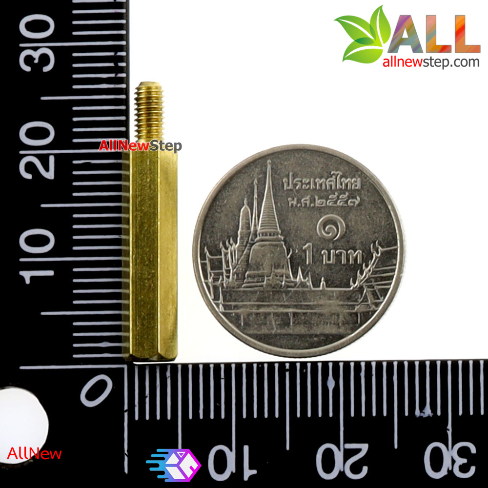 Pillars Nut M3 น็อต ทองเหลือง ยาว 20+6mm