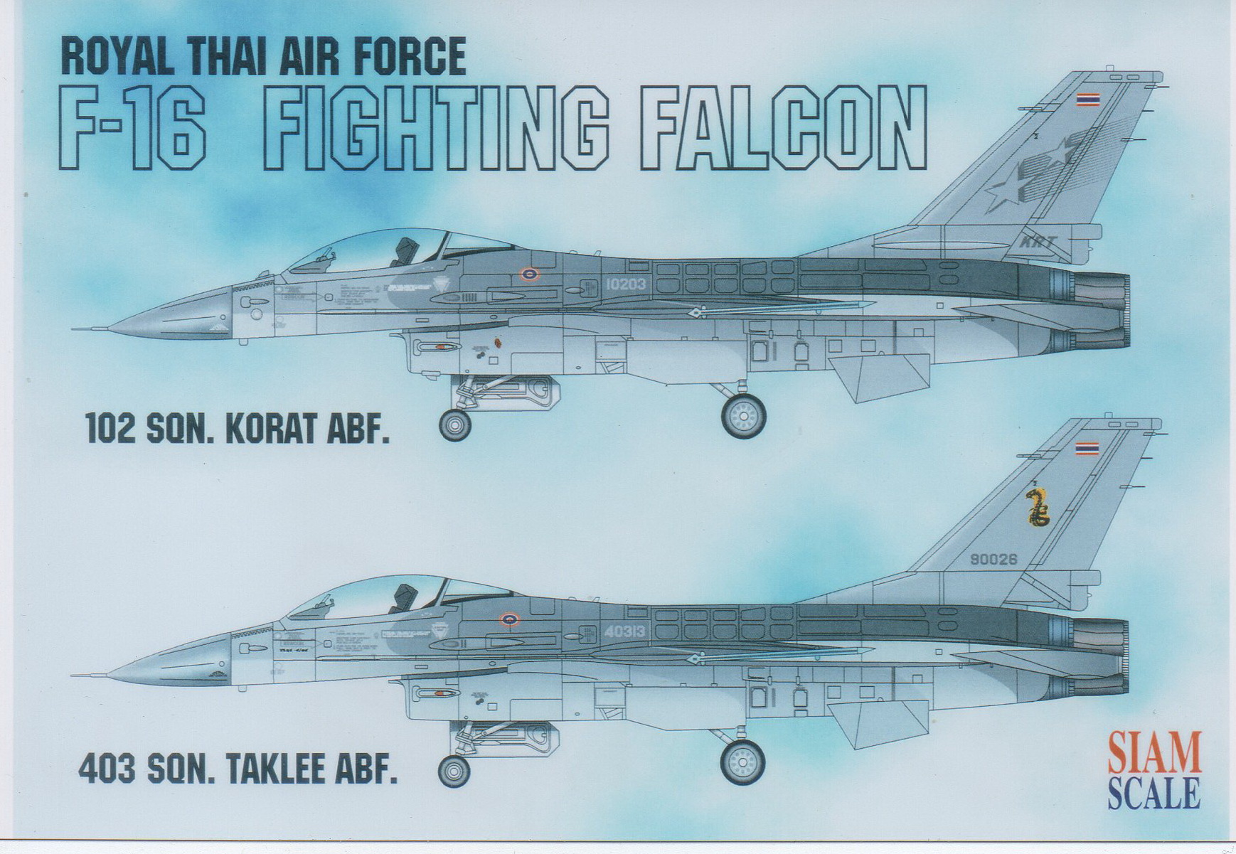 DECAL 1/48 F-16 A/B ADF THAI AIR FORCE (102SQN KORAT ABF, 403SQN TAKLEE ABF)