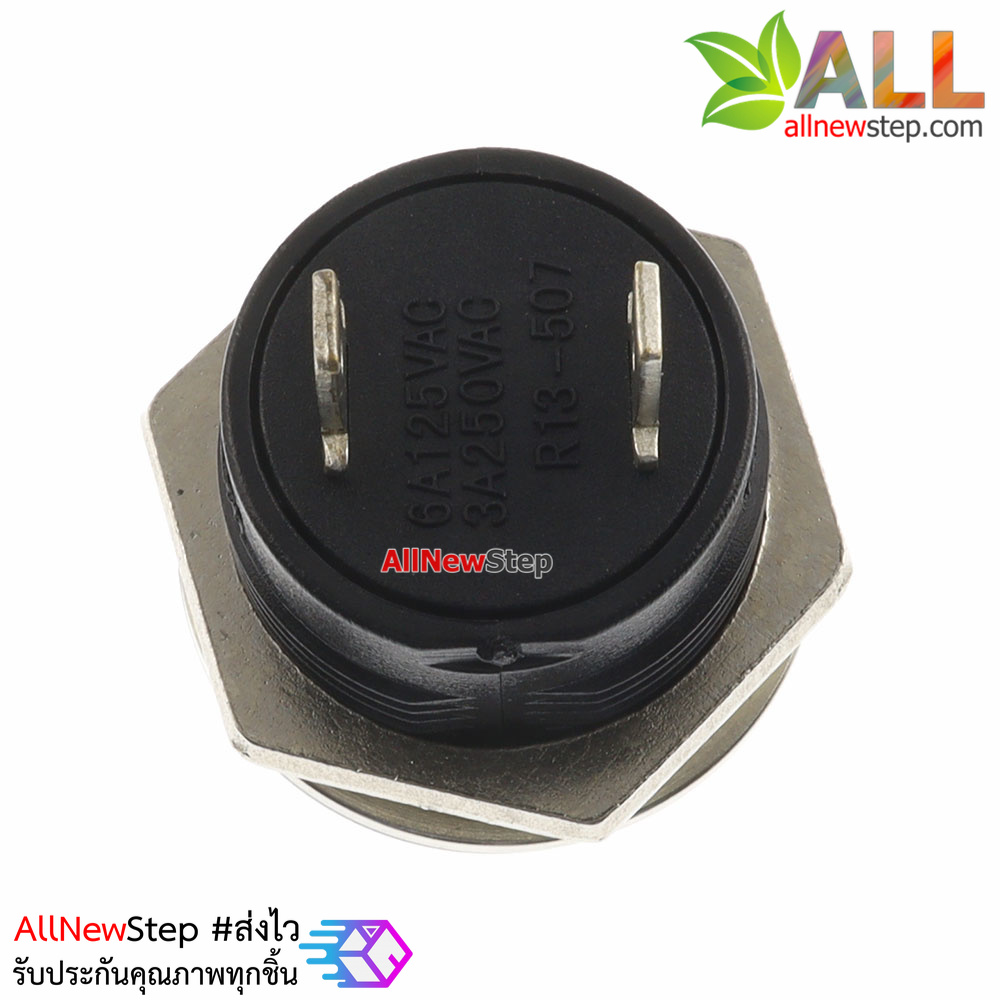 R13-507 push button switch 16mm round reset switch สวิตช์กดติดปล่อยดับสีเขียว