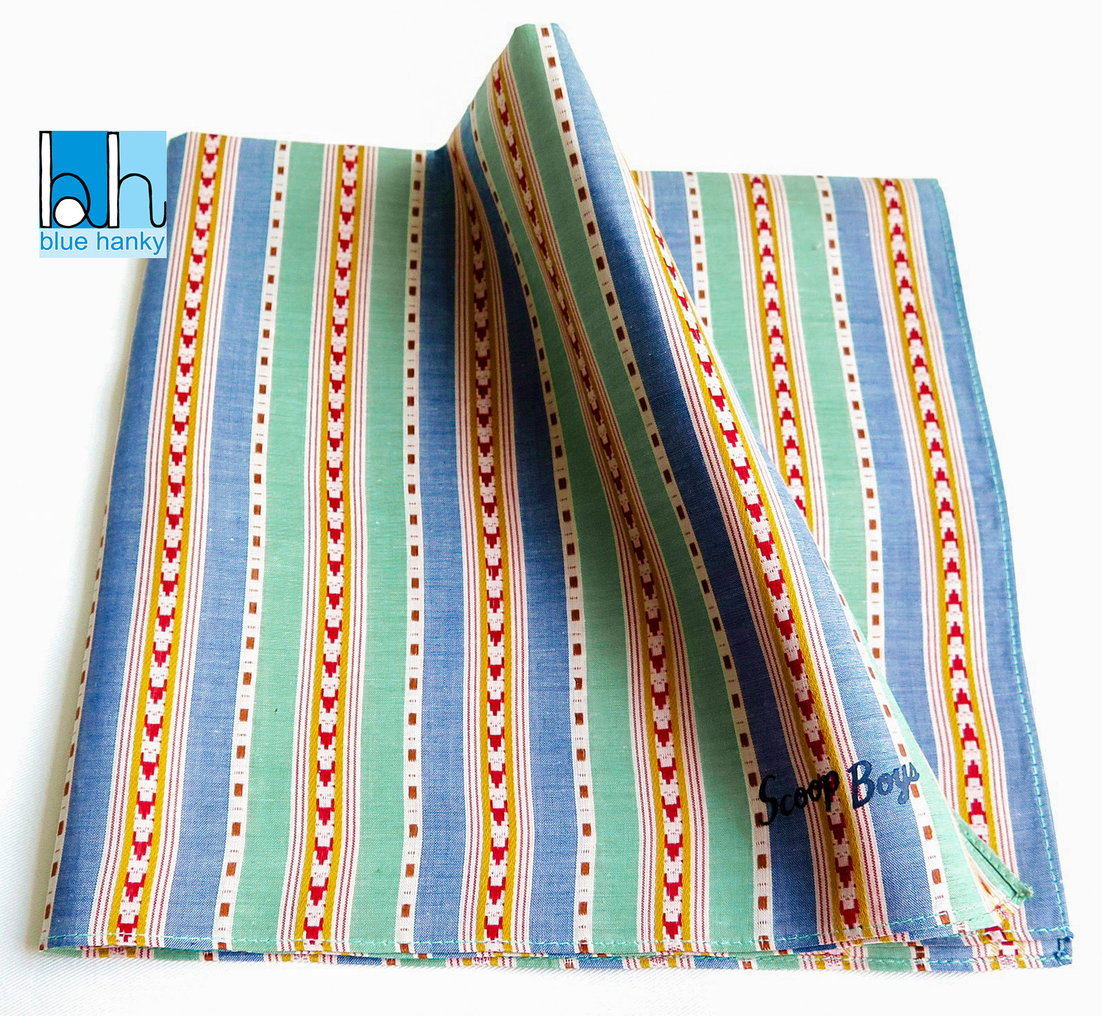 #173 19" Scoop Boys ผ้าเช็ดหน้ามือ2 สภาพดี ผ้าเช็ดหน้าผืนใหญ่