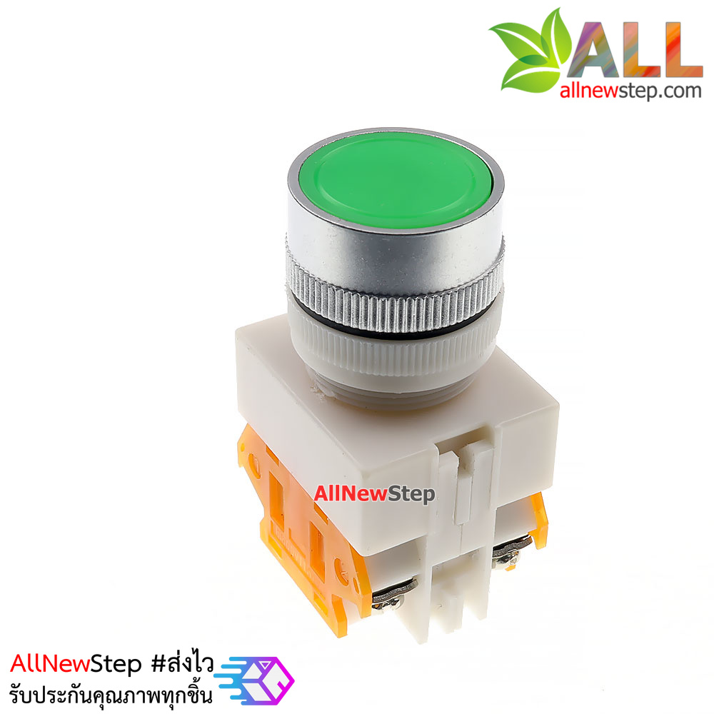 สวิตช์กดติดปล่อยดับ/กดดับปล่อยติด/รีเซตสวิตช์ AC DC 10A ปุ่มกดสีเขียว Reset Switch