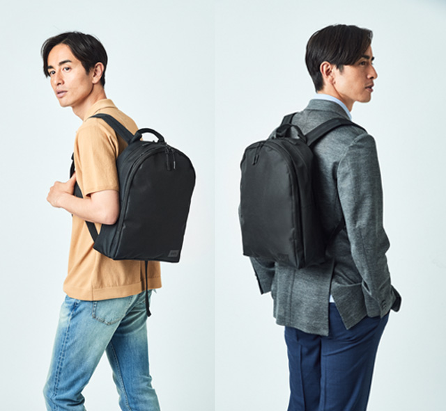 SHIPS x Monomax กระเป๋าเป้สีดำเรียบหรู มี 2 ช่องซิบ