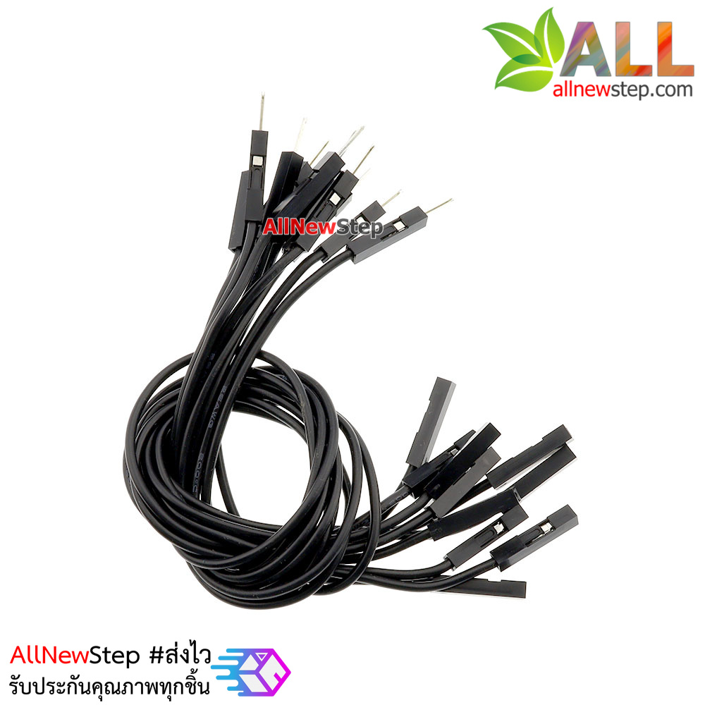 สายไฟจัมเปอร์ 20cm ผู้-เมีย สีดำ จำนวน 10 เส้น