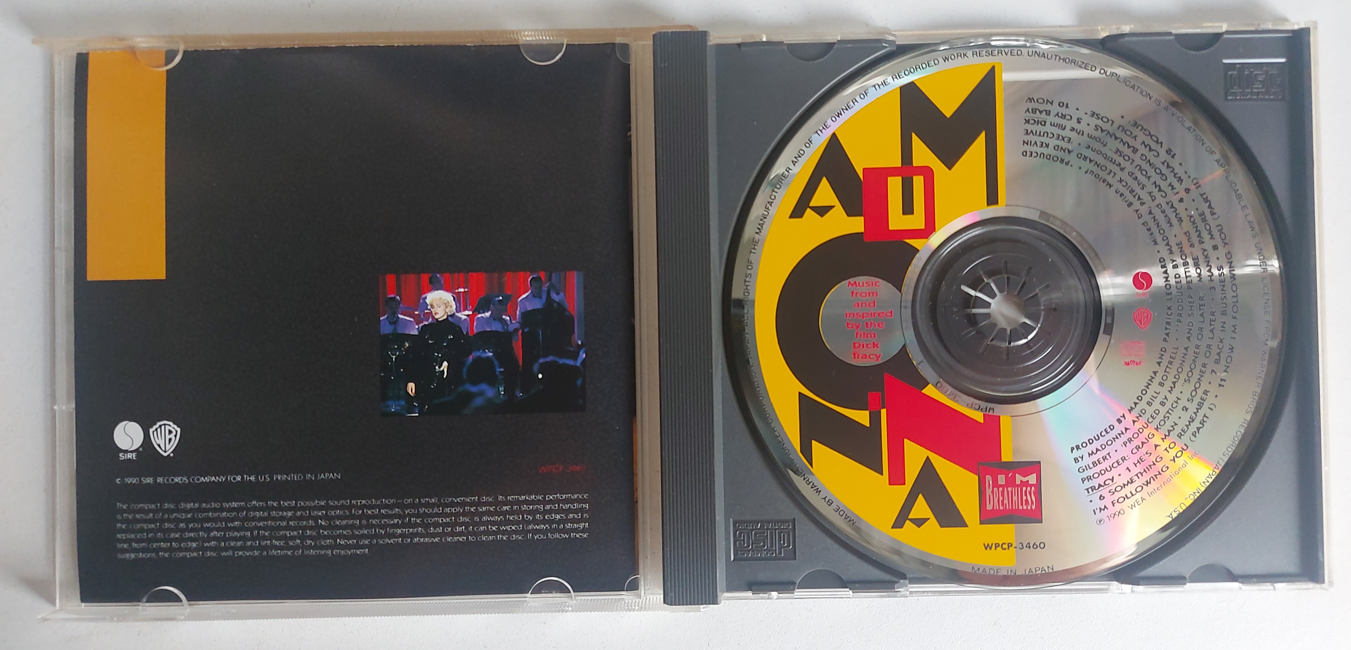 Used CD,Madonna - I'm Breathless (A+)(Music From and Inspired by the film Dick Tracy)(Soundtrack)(OST.)(1990)(Japan)