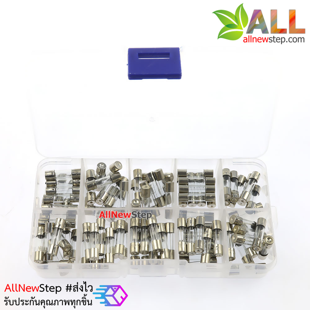 ฟิวส์กล่อง 10 ค่า 0.25A-20A อย่างละ 10 ชิ้น ขนาด 5x20MM 250V รวม 100 ชิ้น