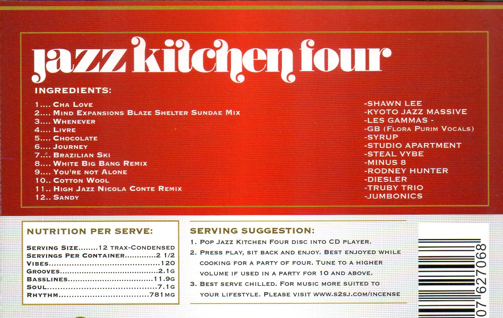 CD,Jazz Kitchen Four Jazzin' good vibes (Various Artists)(2009)