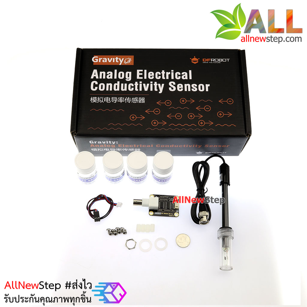 DFRobot produced water conductivity sensor module เซนเซอร์วัดค่าการนำไฟฟ้าของน้ำสารละลาย
