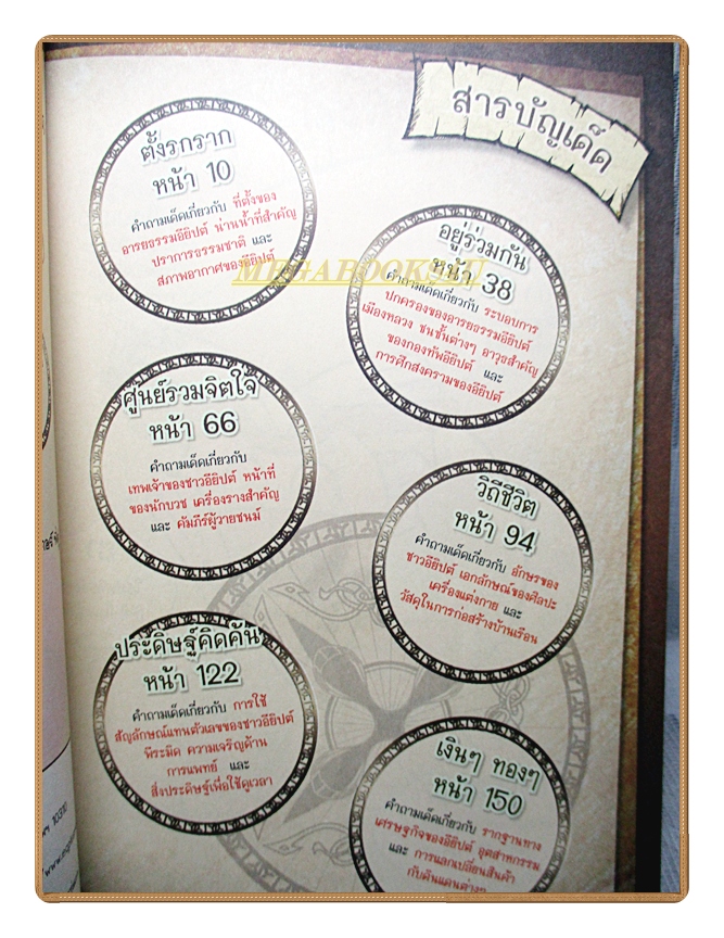 การ์ตูนความรู้ 99คำถามเด็ดพิชิตคะแนนประวัติศาสตร์ฉบับอารยธรรมอียิปต์