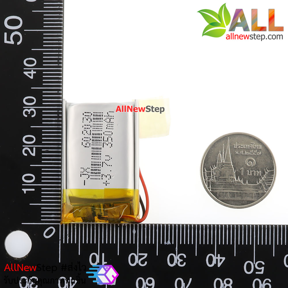 แบตเตอรี่ ลิเธียม 3.7v 350mah Li-polymer 602030