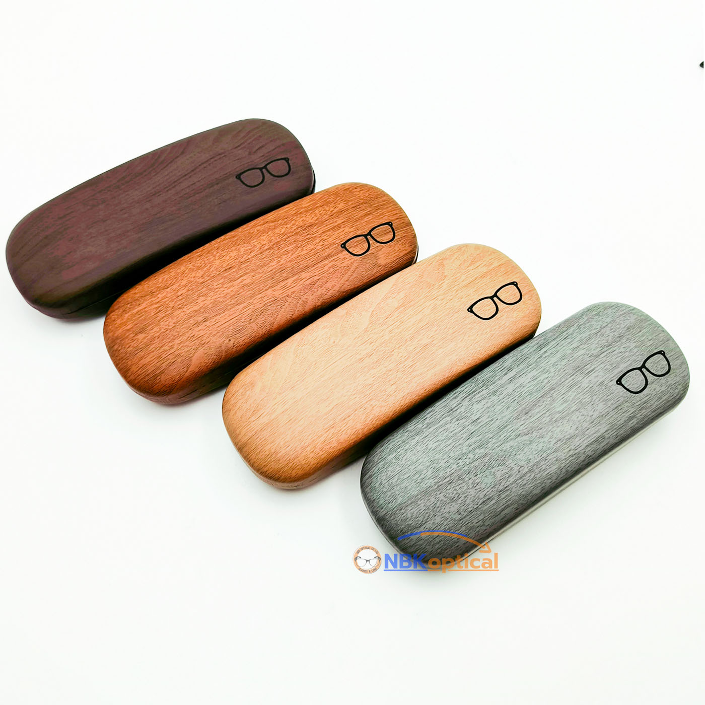 กล่องแว่นตาทรงรูปแว่นตาแฟชั่น(ลายไม้)