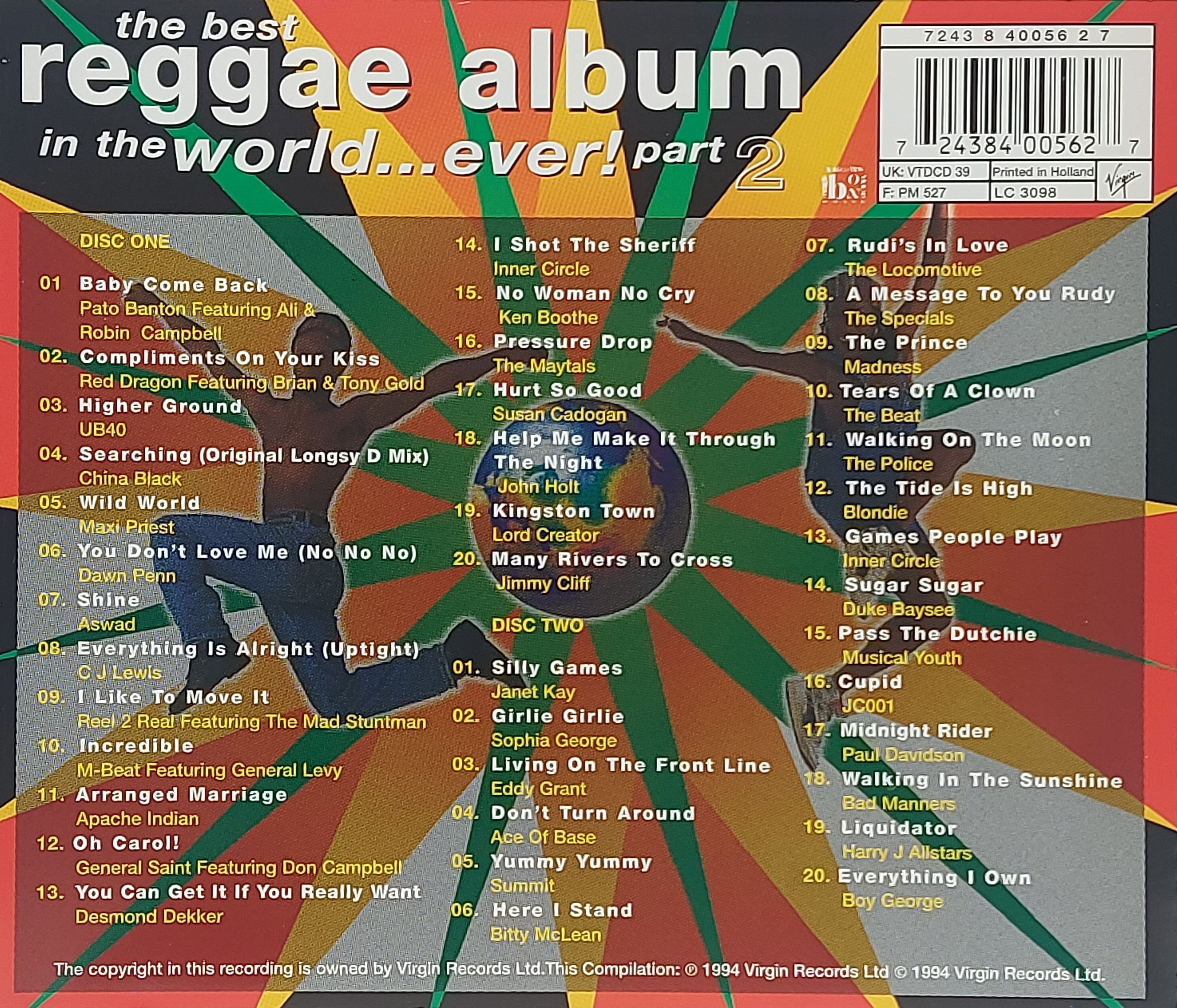 Used CD,The Best Reggae Album In The World...Ever! Part 2 (2CD) (A+)(Various Artists)(1994)(Holland)