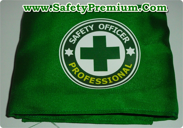ปลอกแขนสีเขียว Safety Officer Professional สกรีน Flex