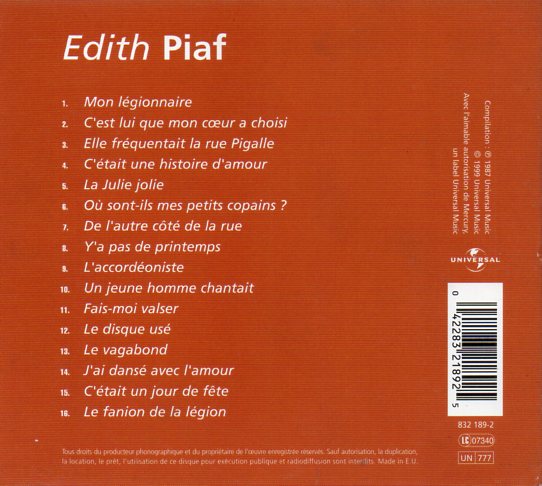 CD,Edith Piaf - Edith Piaf