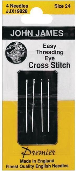 John James Easy Threading Eye Cross Stitch Needles เข็มปักครอสติชปลายเปิด เบอร์ 24 (แพ็ค 4 อัน)
