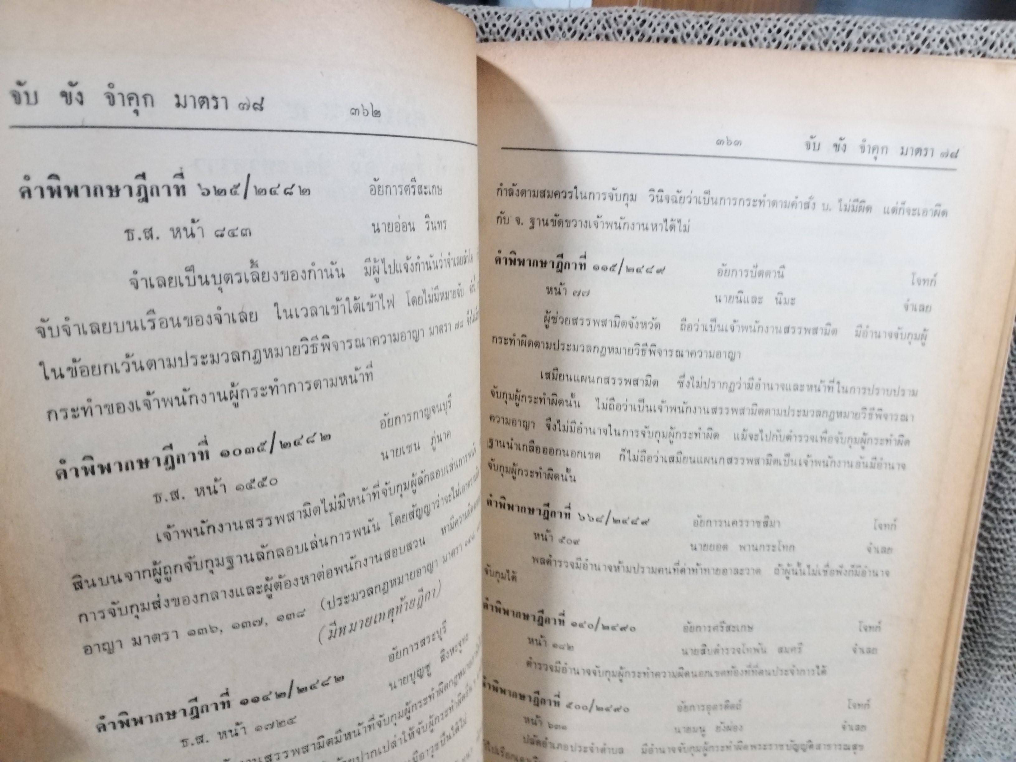 หนังสือ รวมย่อข้อกฎหมายจากคำพิพากษาศาลฎีกา เกี่ยวกับ ประมวลกฎหมายวิธีพิจารณาความอาญา ภาค1-2 โดยงานตุลาการ