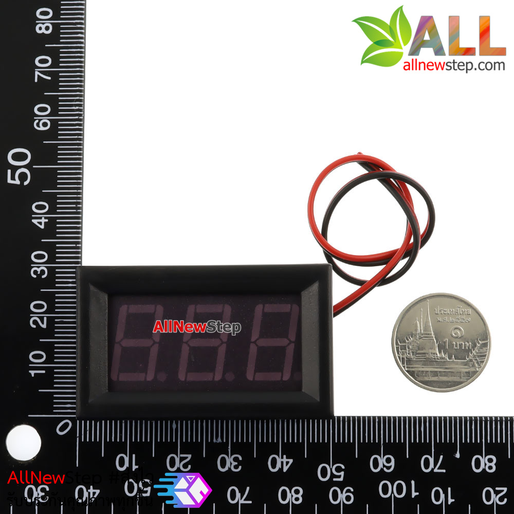 ดิจิตอลโวลต์มิเตอร์ 5-28 โวลต์ สีน้ำเงิน 0.56 นิ้ว Digital DC Voltmeter 5-28V Module