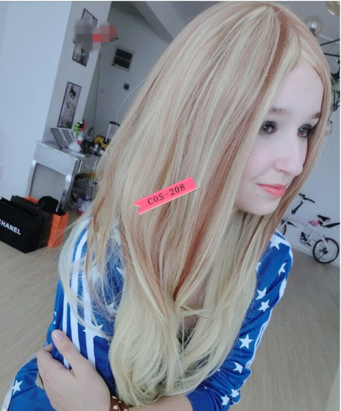 COS-208 วิกผมคอสเเสกกลาง ทรงเหมอืนเเบบ สีตามภาพถ่ายจริงคะ