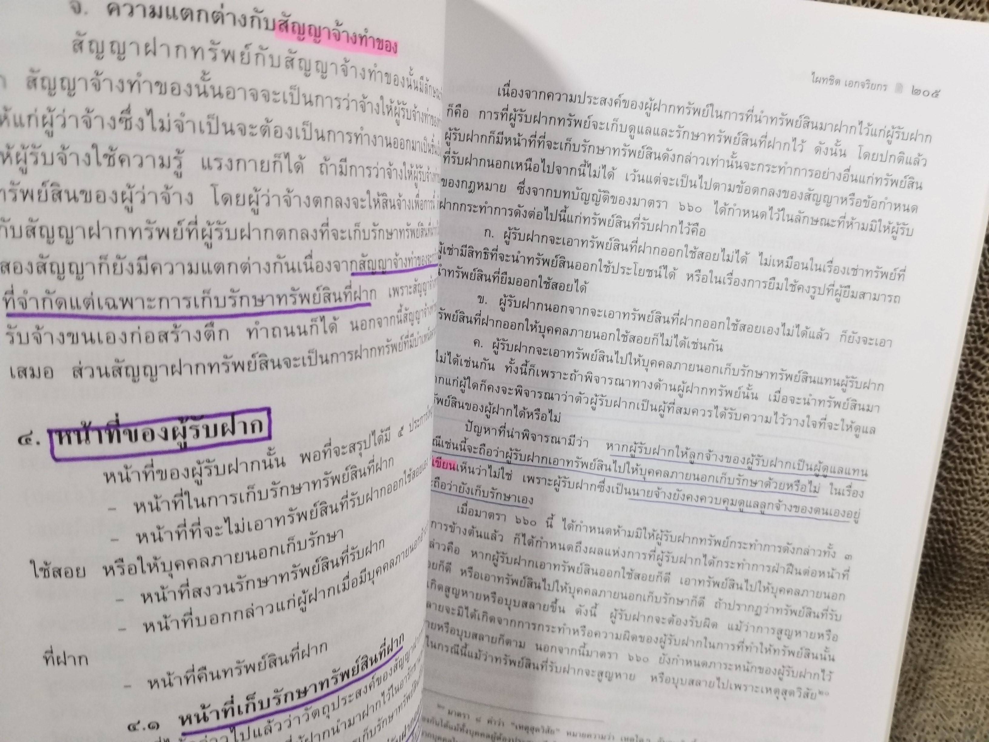 หนังสือ คำอธิบาย ยืม ฝากทรัพย์ / ดร.ไผทชิต เอกจริยกร