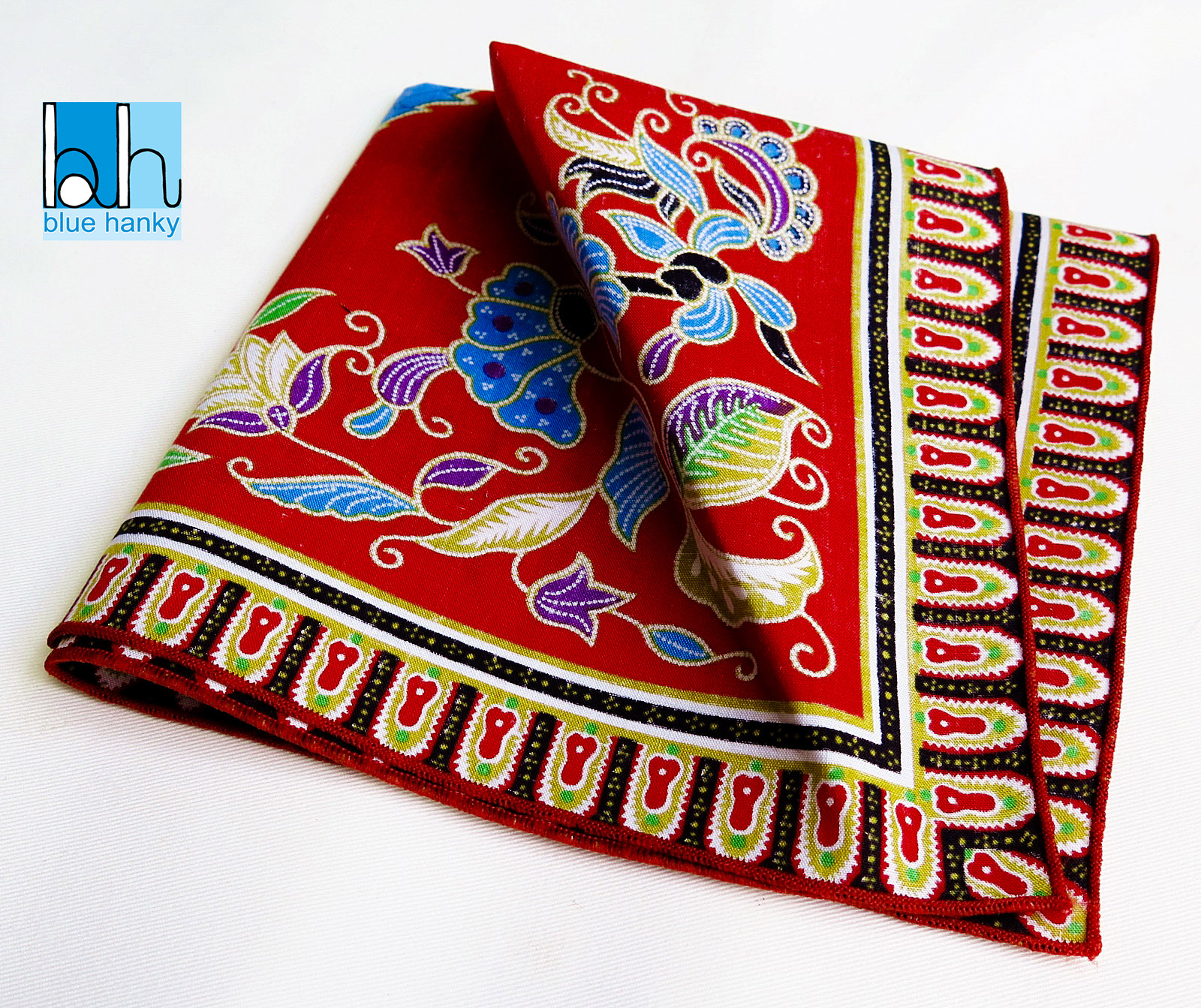 #74 18" สิงคโปร์ ผ้าเช็ดหน้ามือ2 สภาพดี ผ้าเช็ดหน้าผืนใหญ่