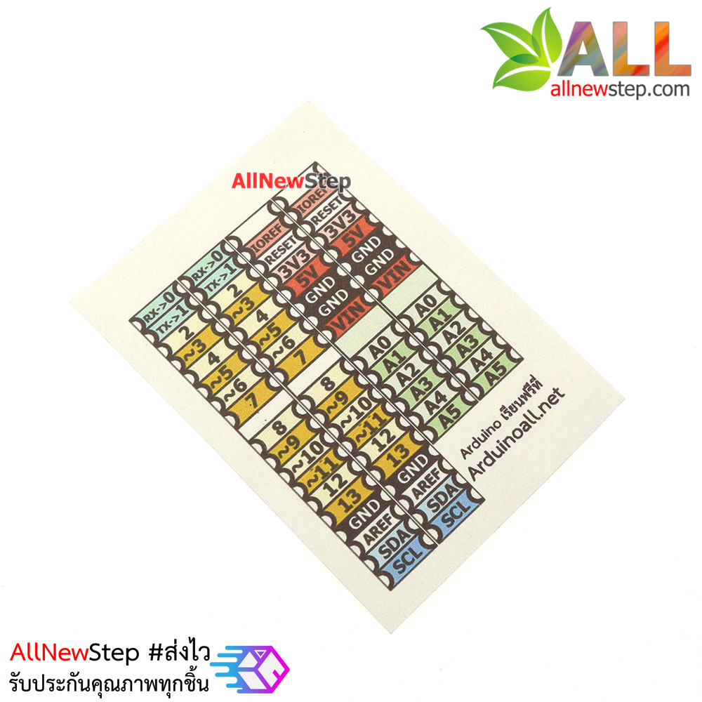 Sticker Uno สติกเกอร์ตำแหน่งขา Uno ติด Uno ได้ 1-2 บอร์ด for Arduino