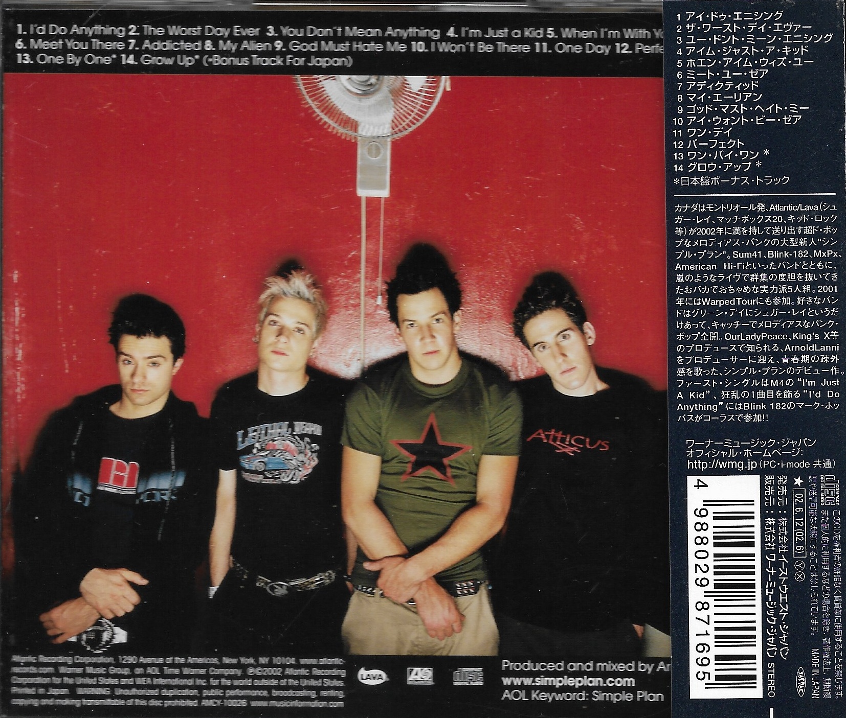 CD,Simple Plan - No Pads, No Helmets...Just Balls (2002)(Japan)