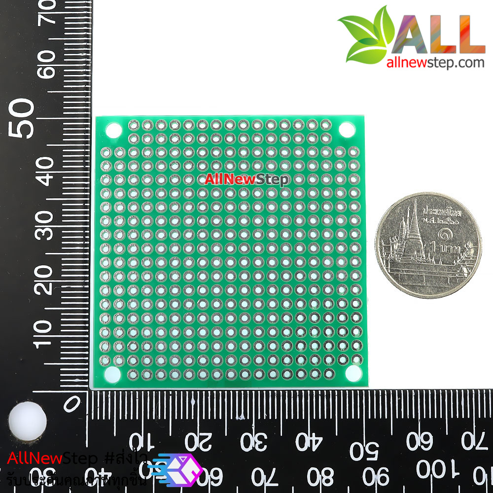 PCB แผ่นปริ้นอเนกประสงค์ ขนาด 5x5cm สีเขียว 1 หน้า