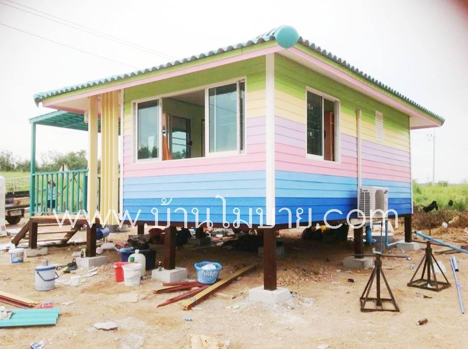 บ้านน็อคดาวน์ ขนาด 4*6 เมตร (1 ห้องนอน 1 ห้องน้ำ 1ห้องนั่งเล่น)