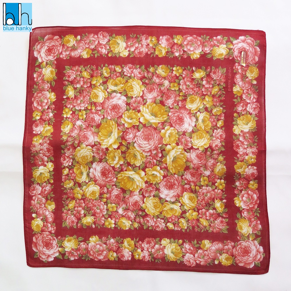 #13 18" pierre cardin ผ้าเช็ดหน้ามือ2 สภาพดี ผ้าเช็ดหน้าผืนใหญ่