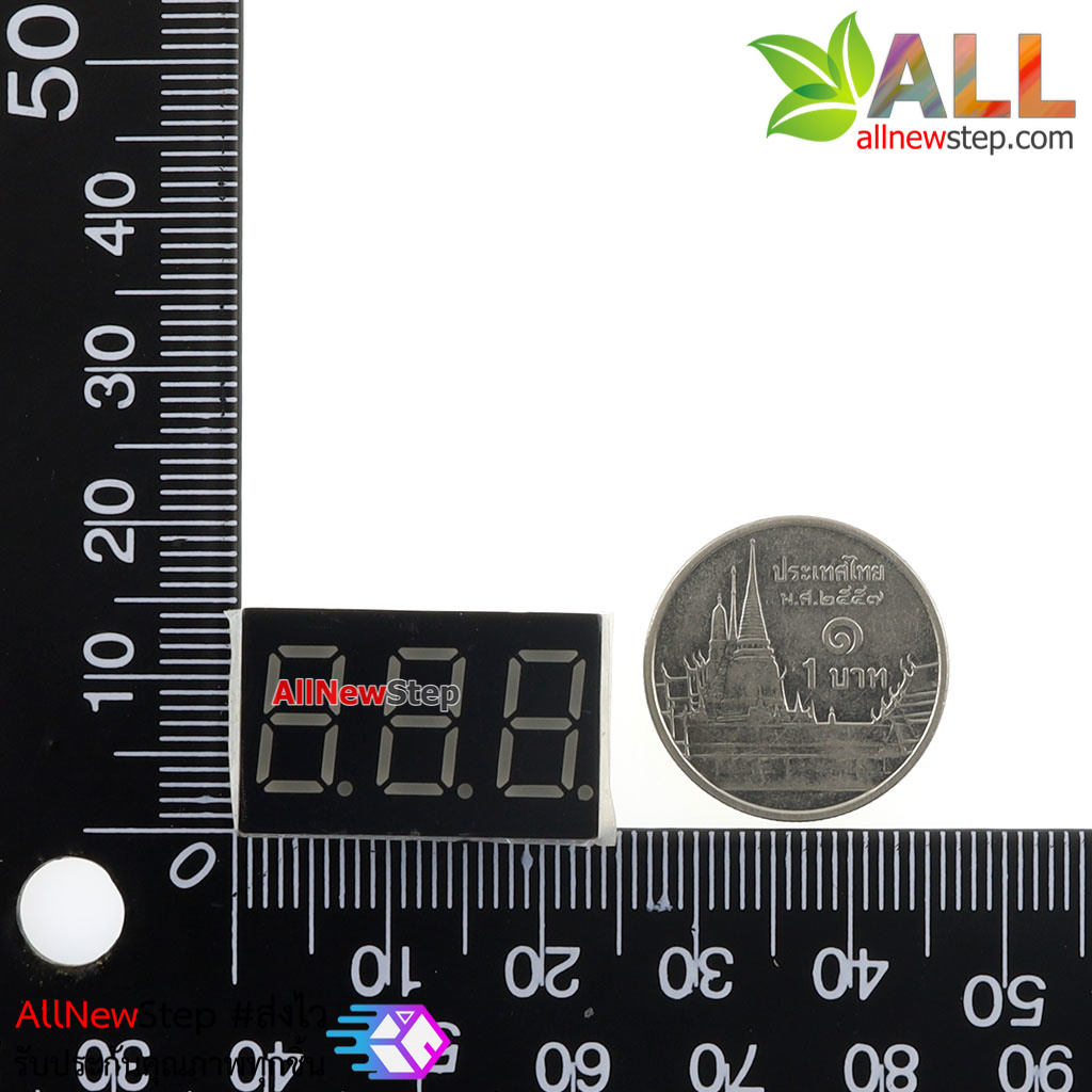 7 Segment 0.36 นิ้ว Common Anode 3 digit Red ไฟ 7 segment 0.36 3 หลัก สีแดงแบบไฟบวกร่วม 3361BH 3631BS