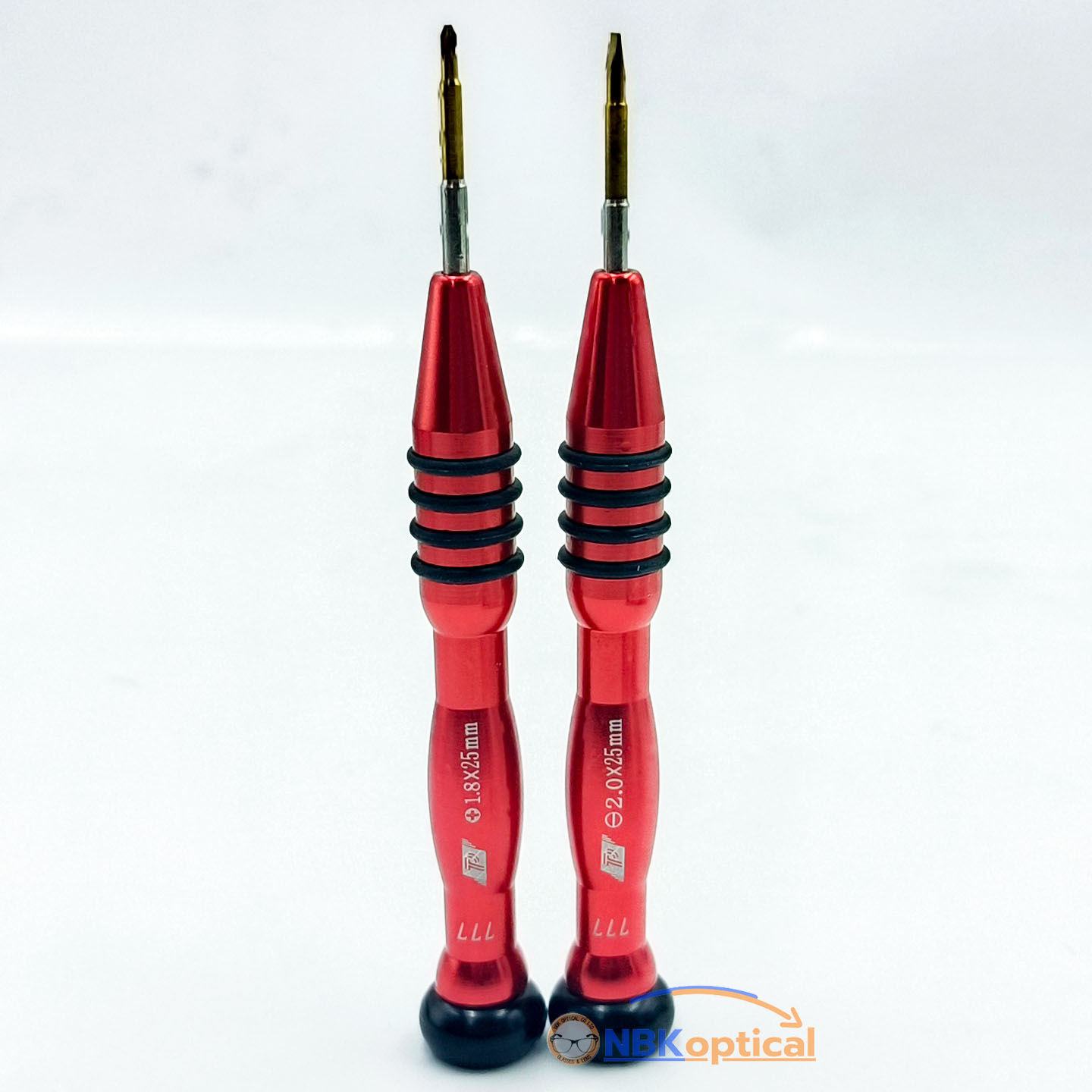 📌ไขควงแว่นตา ปลายแฉก ปลายแบน (สีแดง)