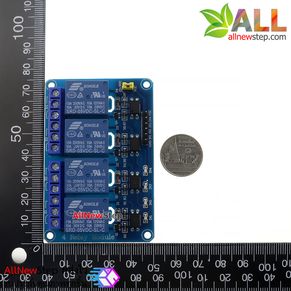 Relay Module 4 Channel 5V relay 4 ช่อง แบบ isolation control Relay Module Shield 250V/10A แบบ Active Low for Arduino