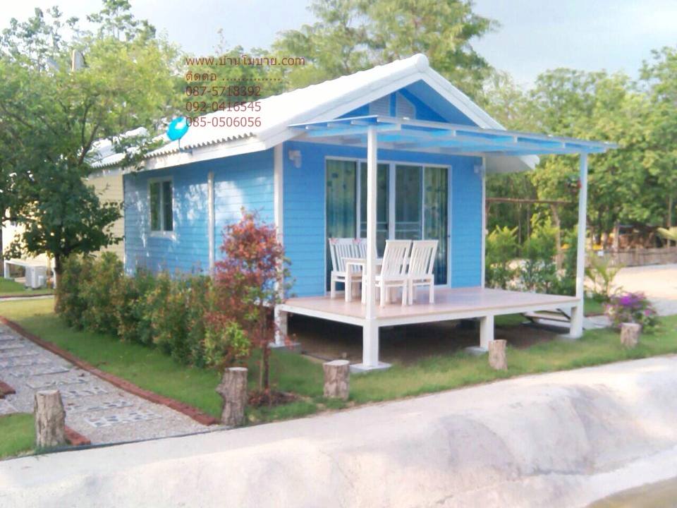 บ้านขนาด 4*6 ม. พร้อมระเบียง 2*4 ตรม (1 ห้องนอน 1 ห้องน้ำ 1 ห้องนั่งเล่น)