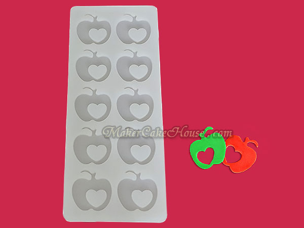 พิมพ์ช็อคโกแลต / กัมเพส รูปแอปเปิ้ลมีหัวใจ