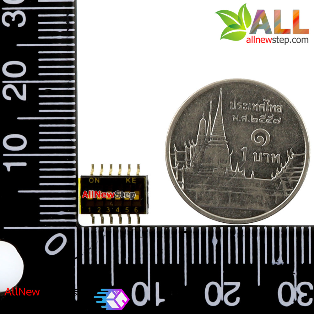 สวิตช์แบบ DIP switch SMD toggle pitch 1.27MM 6P แบบ 6 ขา