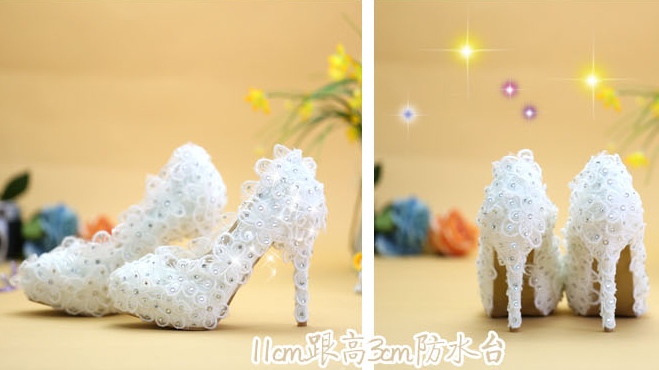 รองเท้าเจ้าสาว ไซต์ 34-40 ส้นสูง 8,11,14 ซม.