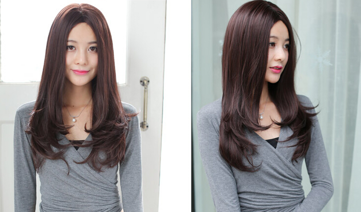 C1134 วิกผมเเสกกลางเห็นหนังศรีษะ สไลด์ปลาย