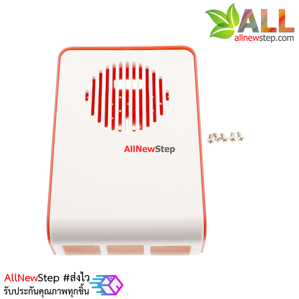 กล่องเคส Raspberry Pi 4 4B cooling fan injection molding ABS protective shell box สีแดง