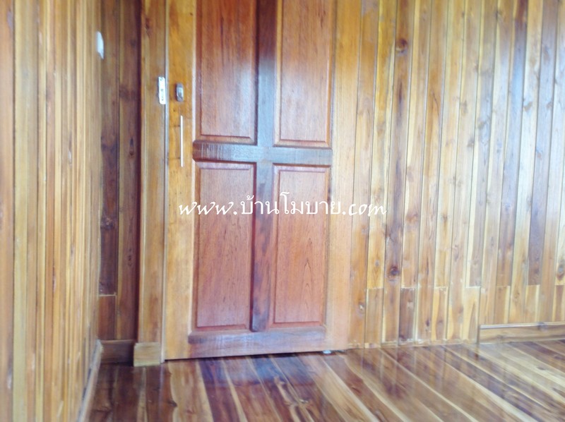 บ้านไม้สัก ขนาด 4*6 เมตร ประตูสไลด์ ทุกบาน (1 ห้องนอน 1 ห้องน้ำ 1 ห้องนั่งเล่น)