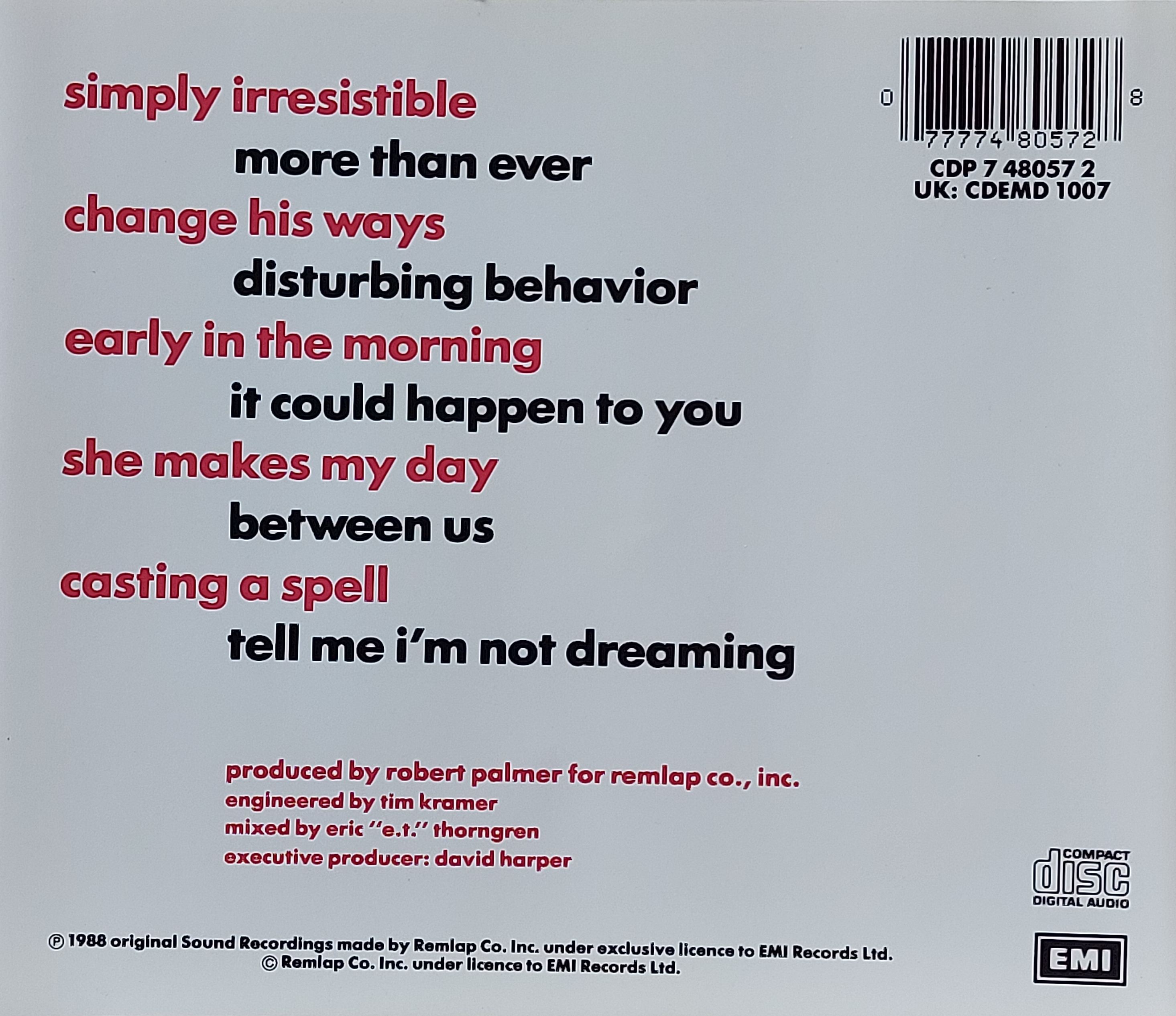 Used CD,Robert Palmer - Heavy Nova (A+)(1988)(UK)