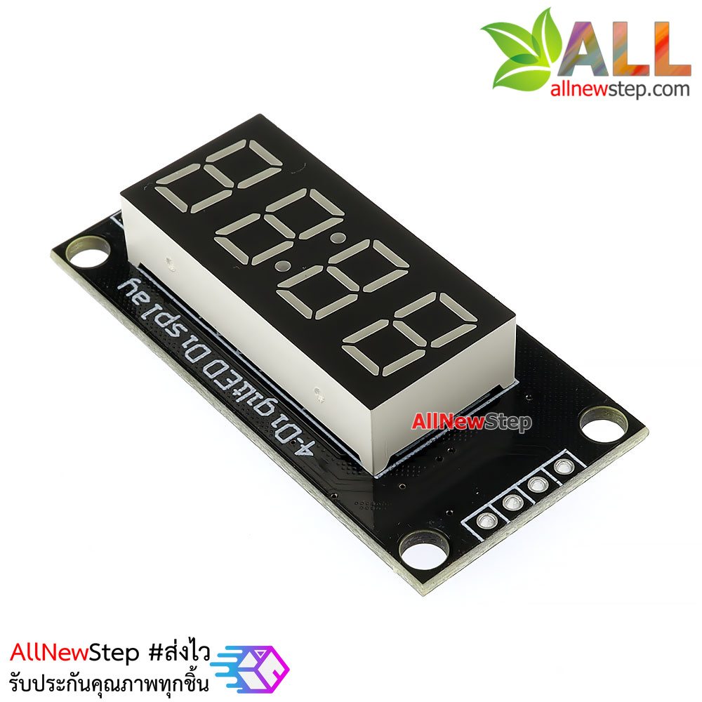 โมดูลแสดงค่าตัวเลข 4 หลัก ขนาด 0.36 นิ้ว TM1637 Driver แบบนาฬิกา สีเขียว