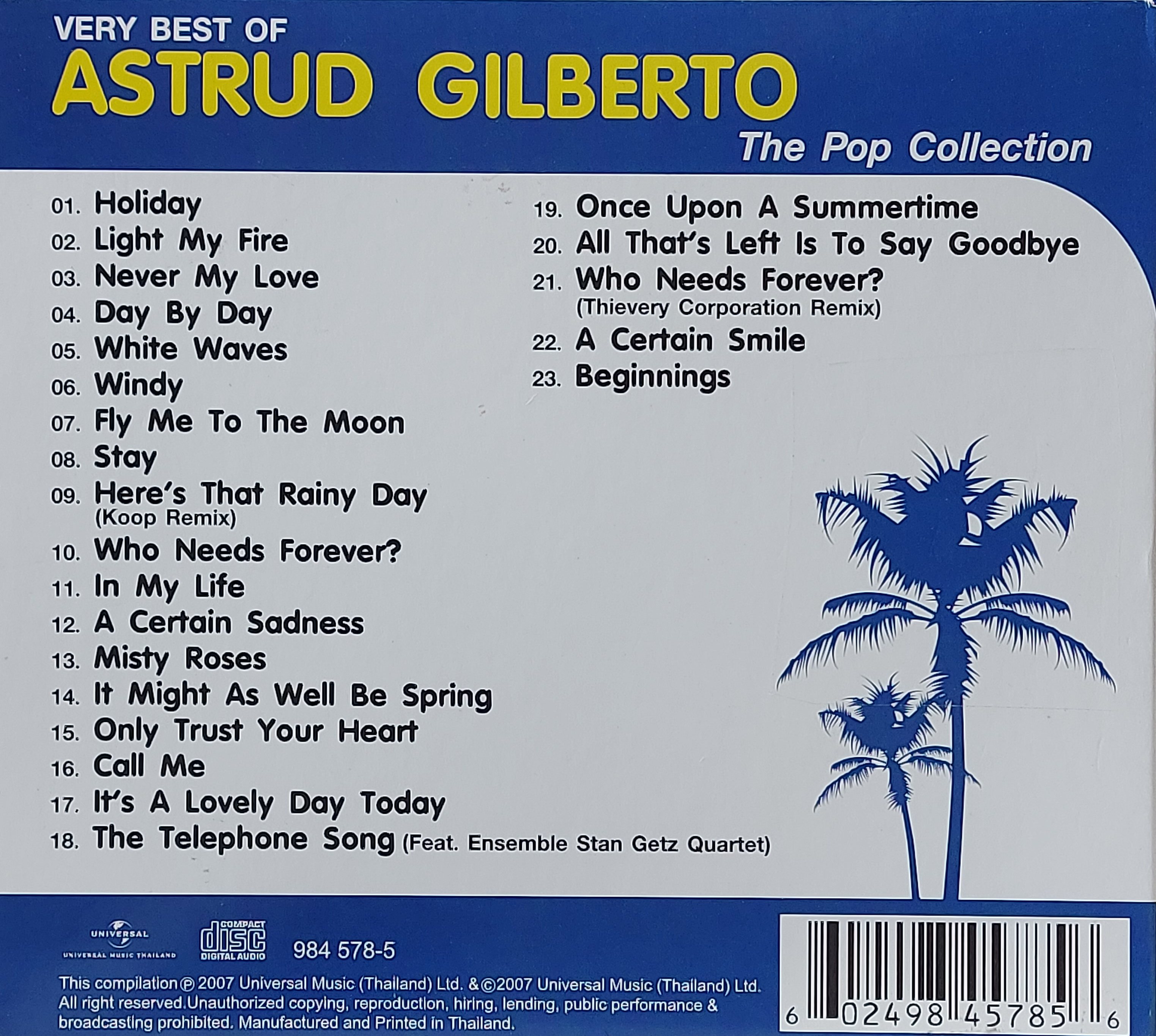 CD,Astrud Gilberto - The Very Best of Astrud Gilberto The Pop Collection (2007)(Thai)